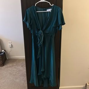 Petal and Pup Hunter green flowy dress